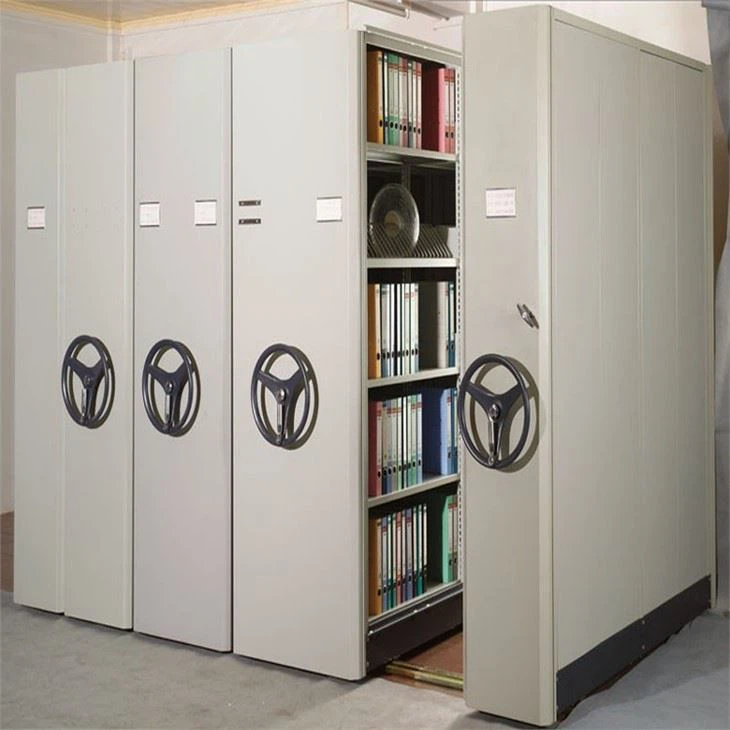 Bank Filing Storage Cabinet Movable Steel Manual Mobile Shelving (3)